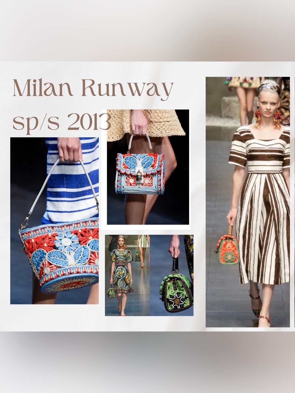 Dolce & Gabbana Miss Dolce Runway Raffia Floral Bag SS2013 Milan Runway - Picture 17 of 17